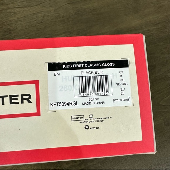 NIB Hunter 'First Gloss' Black Rain Boot Toddler Multiple Sizes 8 and 9 - Picture 13 of 14